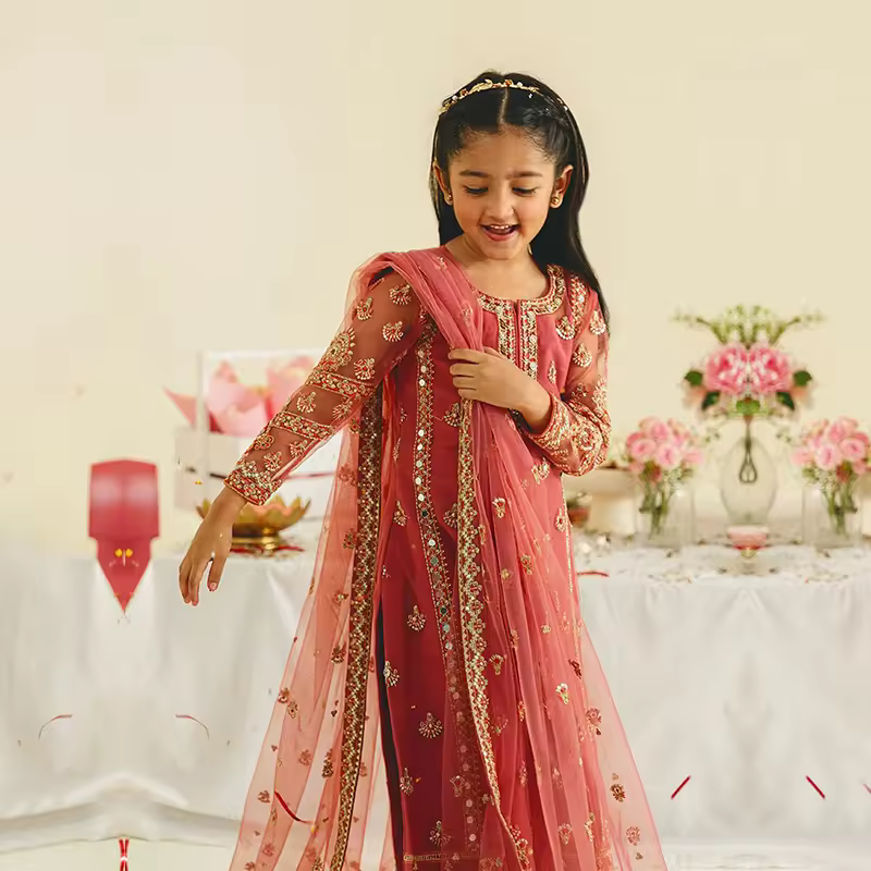 2024-New-Design-Kid-Sari-Embroidered-Sarees-Indian-3-Piece-Suit-Factory-Low-Price-Kids-Saree-Dress